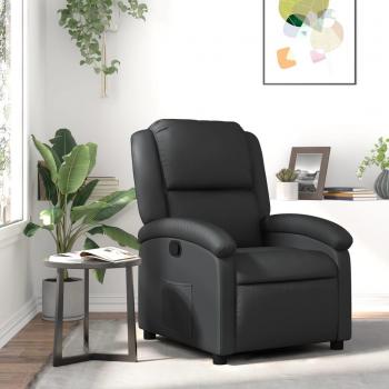 VidaXL Fauteuil Inclinable, Siège avec Accoudoirs, Chaise de Relaxation avec Dossier, Fauteuil TV de Salon, Moderne, Noir 371789