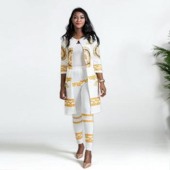 African Print Elastic Bazin Pants with Dashiki Sleeve for Ladies