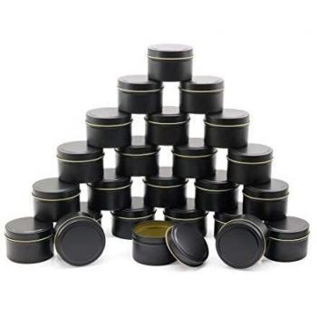 Candle Tin 8oz Black 24 Pack