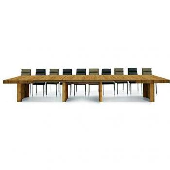 Tavolo in Legno Nobilitato Rovere Nodato FC1678, allungabile da 160 a 410 cm, 18 posti – Fashion Commerce