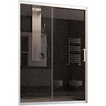 Porte de Douche PVC 140 CM H200 Modèle Glax Profil Blanc
