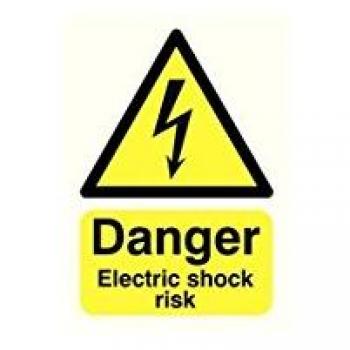 Danger Electric Shock Risk Sign A5 PVC HA10751R SR11210