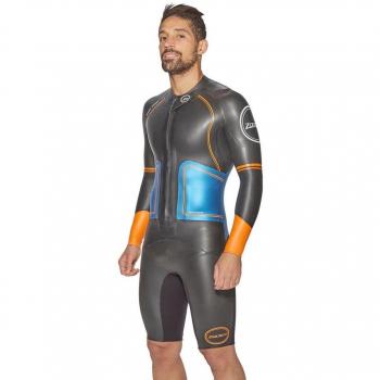 ZONE3 Traje de Neopreno para Triatlón Swim-Run, Hombre, Negro/Rojo/Azul, L