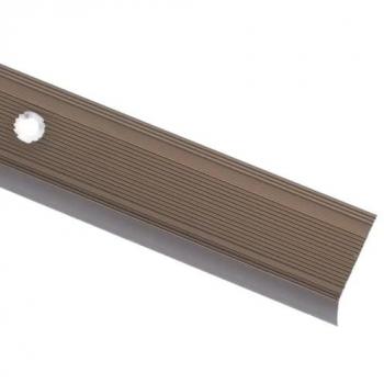 Nez de marche en L 5 pcs Aluminium 90 cm Marron