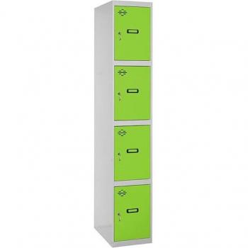 Casillero metálico desmontable profesional Simonrack de 4 puertas, modelo 98233D1430, dimensiones 1/4, color gris/verde