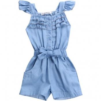 Salopette tendance en jean bleu pour enfants