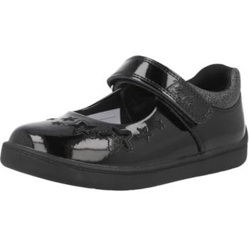 Barbie Black Patent Rip‑Tape School Shoes for Infants (Size 13)