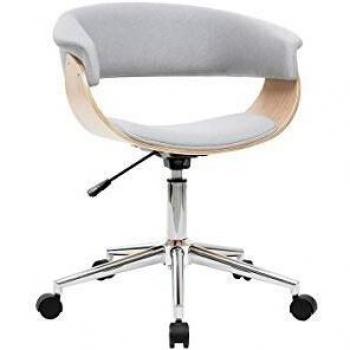 Poltrona ufficio design grigio chiaro legno chiaro OKTAV