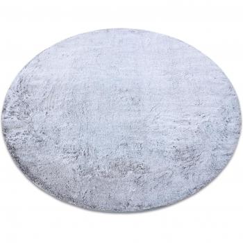 Rug Moderno Lápiz Gris-Marfil, Alfombra de Lavado Circular 100 cm Antideslizante