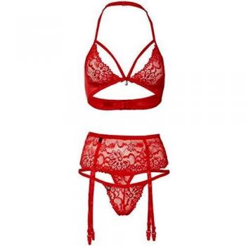 Elegant 3-Piece Bra Set with Suspenders by Marca