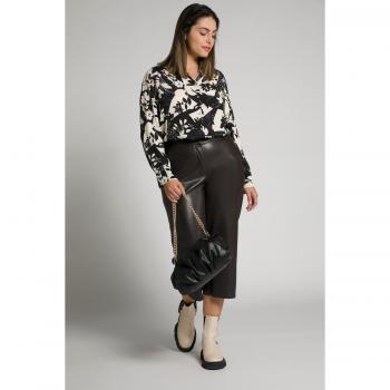 Culottes marroni in similpelle con taglio ampio