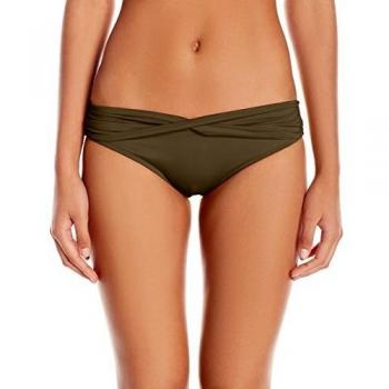 Seafolly Women's Twist Band Hipster Bikini Bottoms, Dark Olive, 8