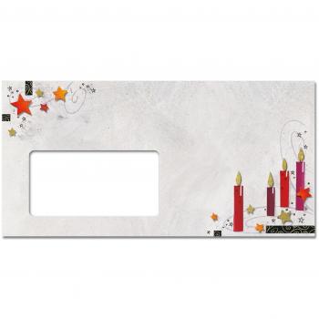 Sigel DU125 Weihnachts‑Umschläge Candle Light, DIN lang – 25 Stück