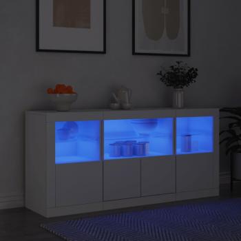 VidaXL Aparador con luces LED 142,5x37x67 cm Mueble de Almacenaje de Salón, Buffet para salón, Armario Auxiliar, Armario de Almacenamiento
