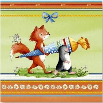 Lunchserviette „Flinki & Schlau“ – 1 Stk., 24×34 cm, Klassisches Design