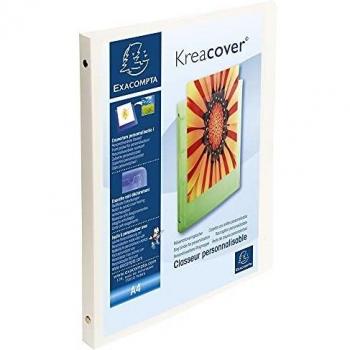 Exacompta Customizable White Soft Binder 4 Rings