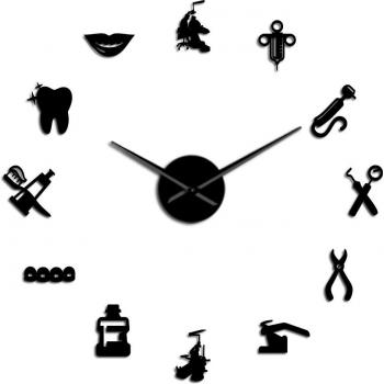 Large Needle Mirror Dentist Clock
