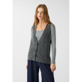 Maglia Gilet Stradivarius XS Grigio Scuro