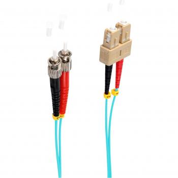 ShiverPeak 2 m Dual‑Connector Fiber Cable – SC/ST, OM3, Aqua