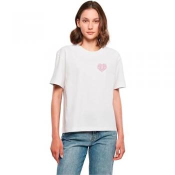 Miss Tee T-Shirt Bianco Cuore e Gabbia