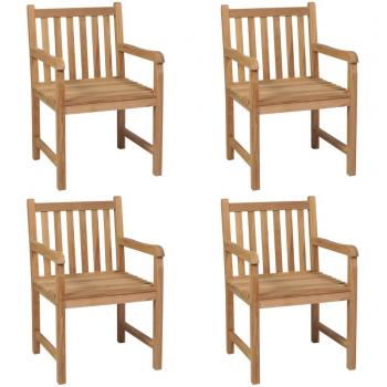 4‑kusová sada zahradních židlí značky vidaXL, masivní teak