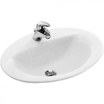 Vasque de salle de bain en blanc, modèle Patio E4155-00 de Jacob Delafon, encastrable