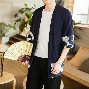 Camisa Japonesa Lino Cárdigan Veraniego