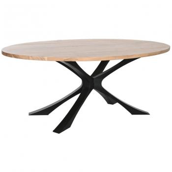 Steel Acacia Dining Table by DKD – 200 × 110 × 76 cm