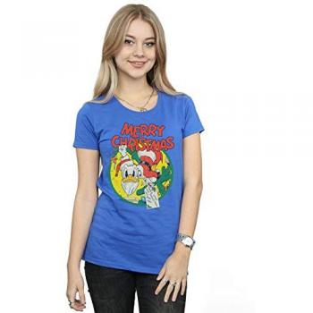 Seasonal Disney Merry Duck Shirt – Women’s Blue Cotton, S