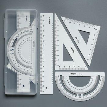 Square and Triangle Ruler Set with Protractor in 5 Colors