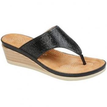 Sandra Shimmer Wedge Sandals