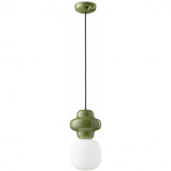 Suspension vintage Ferroluce Copacabana, vert sauge