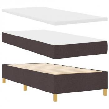 Vidaxl Premium 90x200 Dark Brown Box Spring with Cushioning