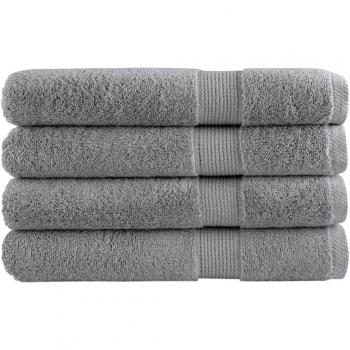 Vidaxl Toallas premium (4 unidades) 100% algodón, tamaño 100x200 cm y 600 gsm de densidad en gris, antracita, azul y más