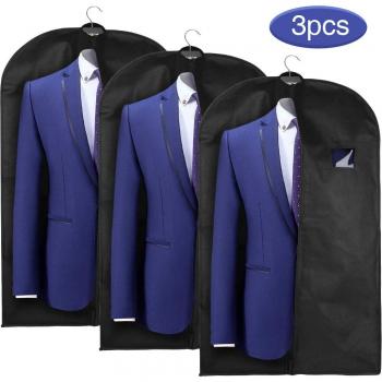 Langform Kleiderkoffer, 60 × 128 cm, 3er Pack, Schwarz