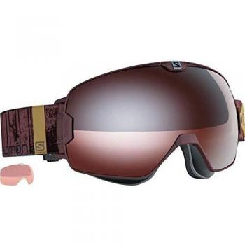 SALOMON Xmax Herren Skibrille (Burgundy, Tonic Orange/Spiegel Silber)