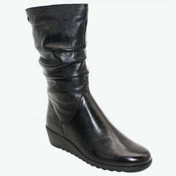 CAPRICE Stivaletti in Cuoio Nero con Zeppa 36