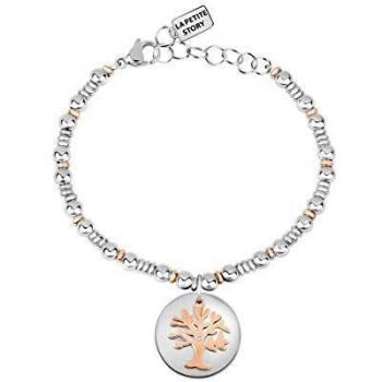 Crystal‑Adorned Bi‑Metal Tree of Life Wristband – LA PETITE STORY