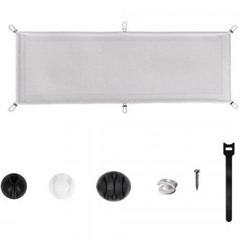Bandeja de cables flexible para escritorio blanco
