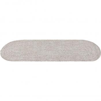 Tappeto ovale beige 200x60 cm tessuto a mano