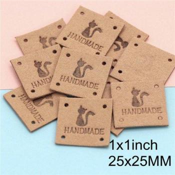 Étiquettes en cuir de chat faites à la main, 20 pièces pour tricot