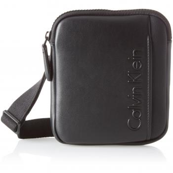 Calvin Klein Elevated Logo Mini Flat Crossover Schultertasche für Herren, Schwarz