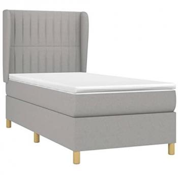 VidaXL Boxspringbett 80x200 cm mit Matratze in Hellgrau