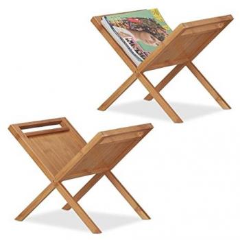 Rangement de revues bambou double, transport facile, dimensions A4/A5