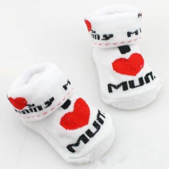 Coton baby socks anti-slip, mot « Amour » et « Papa », couleurs arc‑en‑ciel