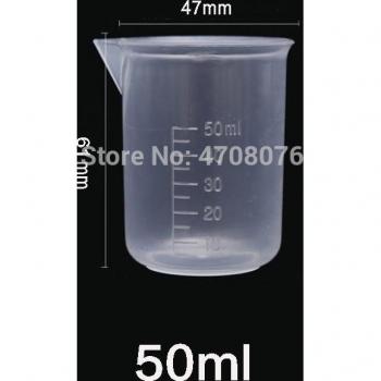 Vaso de medición PP 50ml fondo plano 16 unids/pack