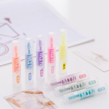 Pack de 8 Mini Surligneurs Bonbon Transparents Colorés, Marqueurs Publicitaires pour Accessoires de Bureau