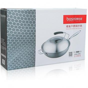 Three-Layer Stainless Steel Wok, Korean Style, Non-Stick, Oil Fume-Free