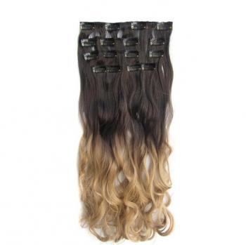 Extensión Capilar Synthetic Dip Dye 7 Set – Longitud Ondulada