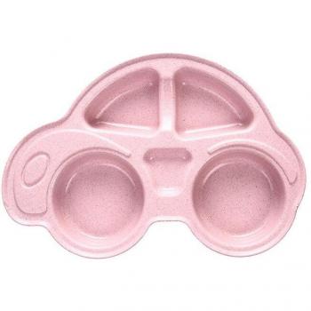 Plato en forma de coche para niños con utensilios